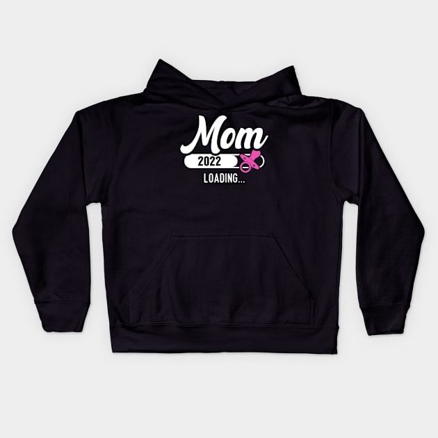 Mom 2022 Loading Bar For Pregnancy Announcement Kids Hoodie by Arts-lf